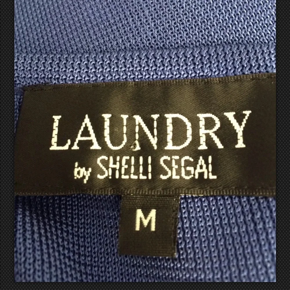 LAUNDRY Shelli Segal Dress Career Sleeveless Knit Shift Blue Black